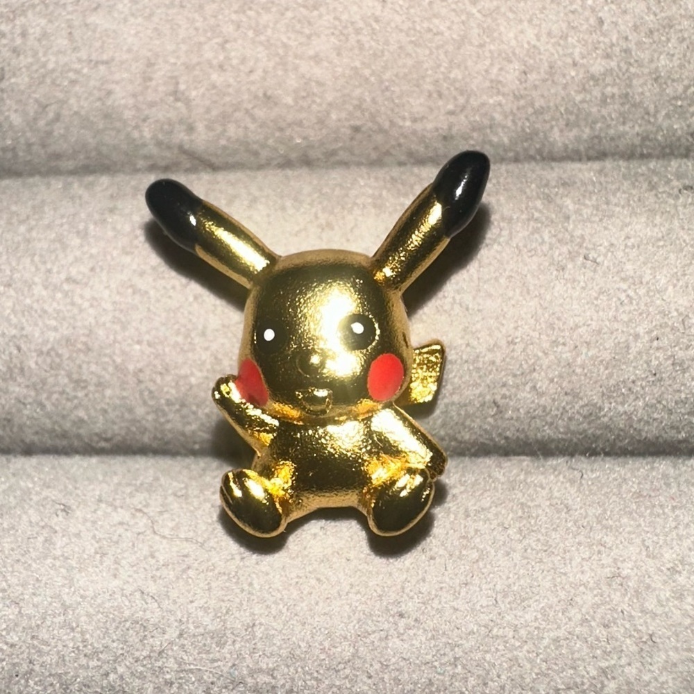 24K Gold Filled Pokemon Pikachu Charm Bead Pendant Anime Kawaii Pocket Monster - Picture 5 of 7